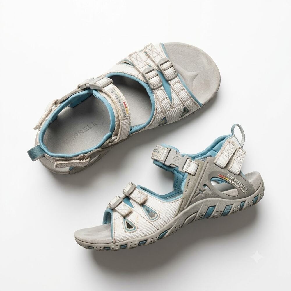 Merrell Waterpro Merced Aqua Sandals Buckle Outdoors Blue Womens 7